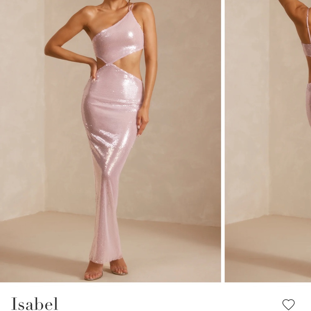 Pink Sequin One-Shoulder Dress